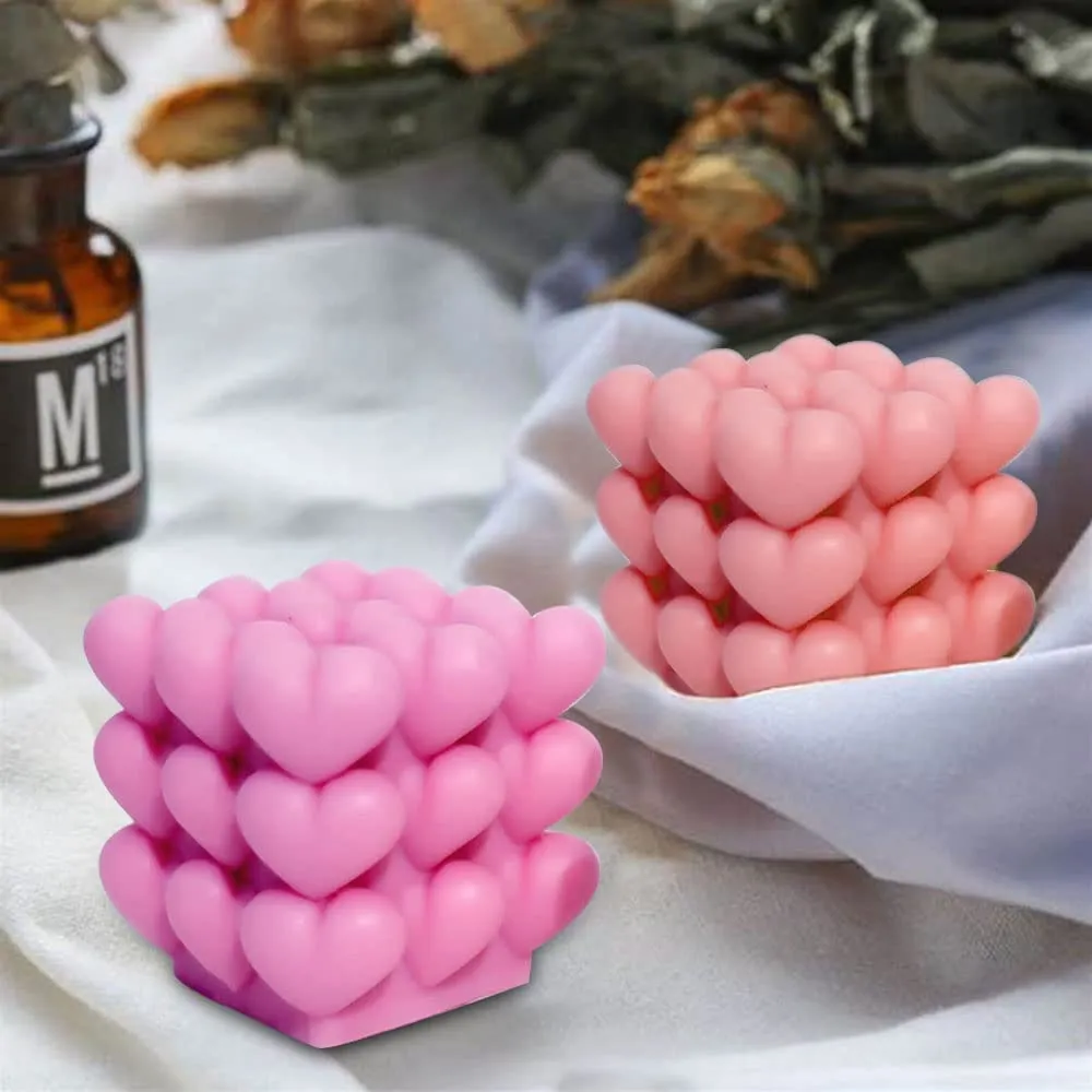 Craft Tools 3D Bubble Pillar Candle Molds Mold Cube Overlapping Heart  Silicone Mould For Soap Chocolate DIY Making Valentine Day Gift JJA12067  From Jingjingliang_no4, $4.65